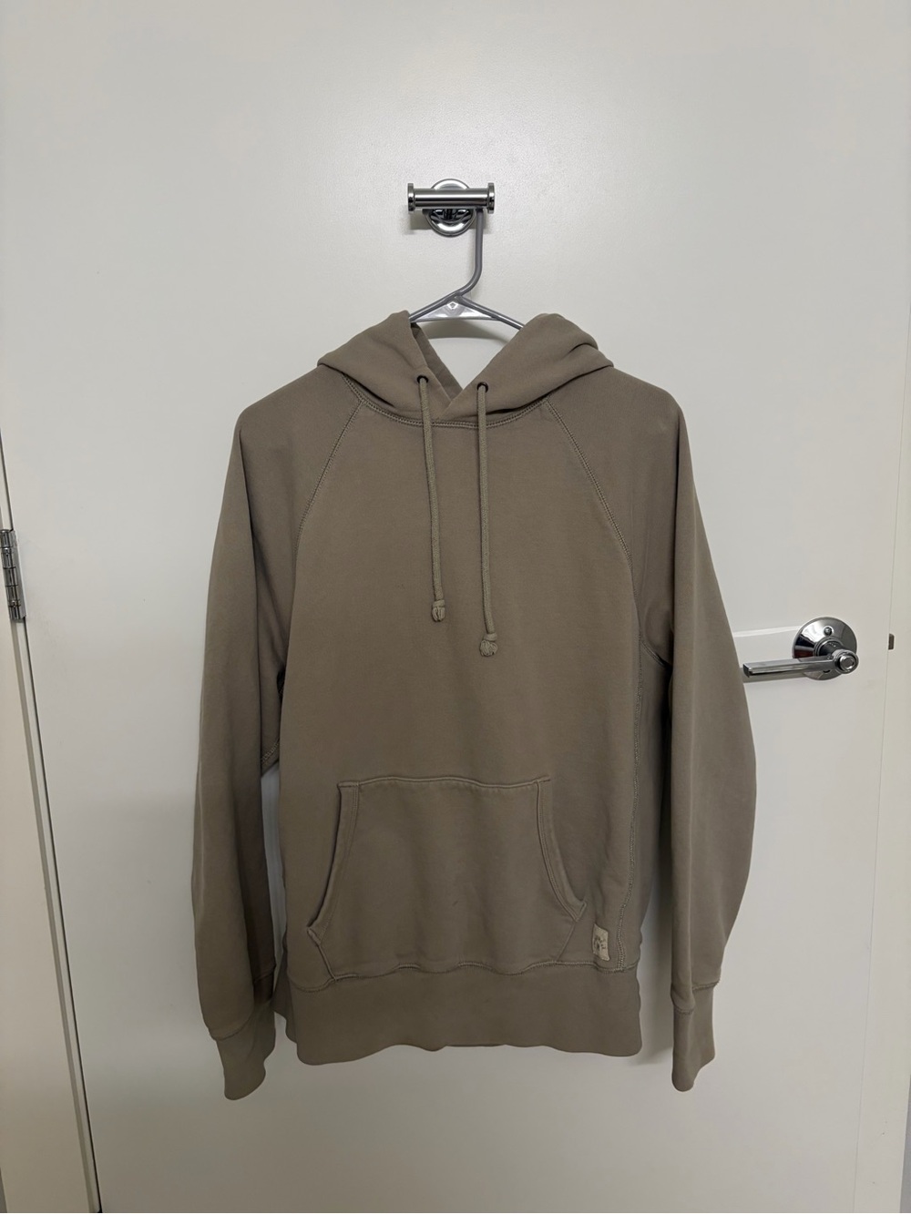 MADEWELL Men's Taupe Hooded Pullover Sweatshirt - Casual Everyday Hoodie